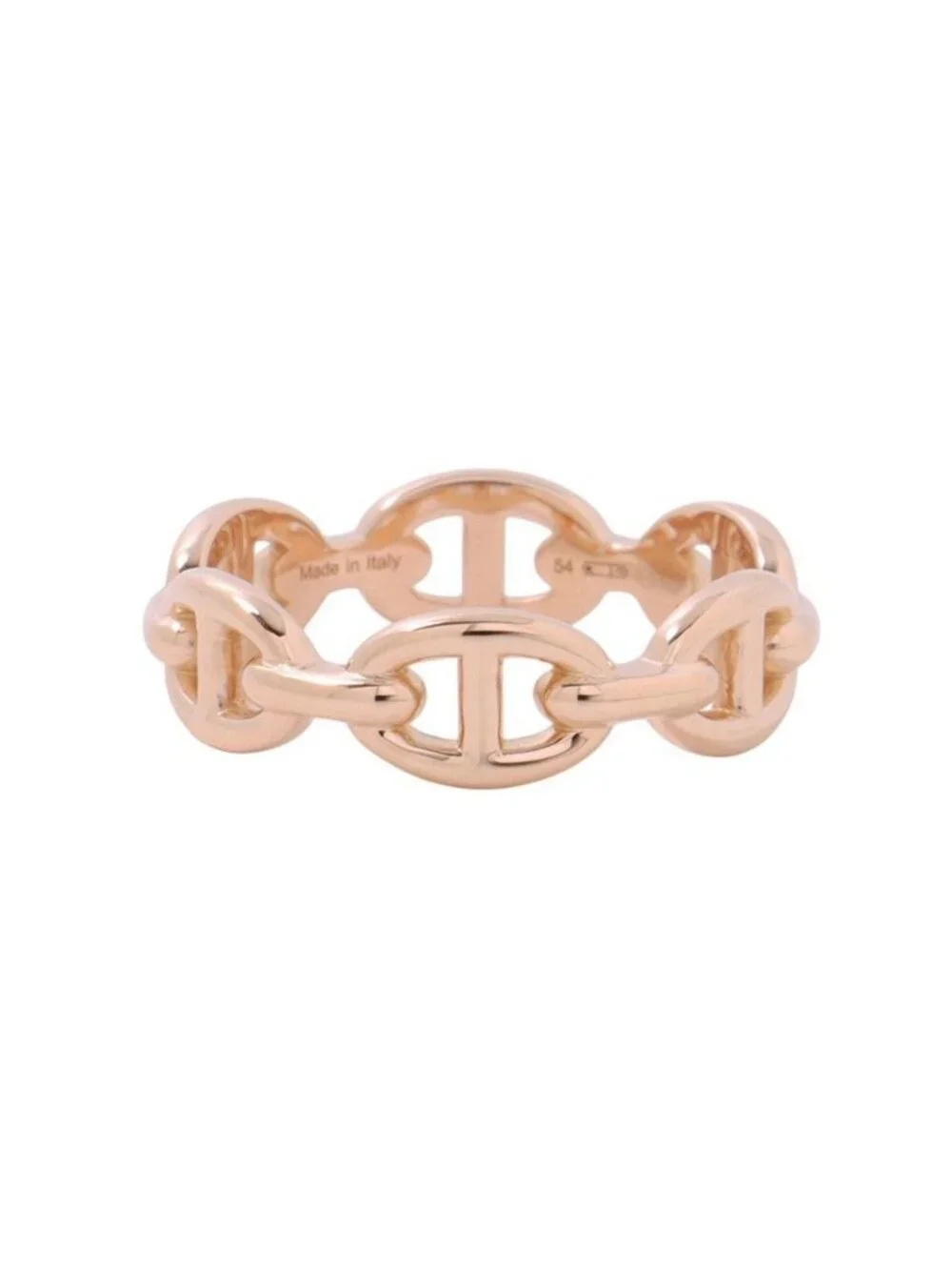 Hermes Ring Chaine D'Ancre PM 18K Pink Gold 54 Enchainee